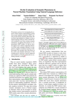 On the Evaluation of Semantic Phenomena in Neural Machine Translation
  Using Natural Language Inference
