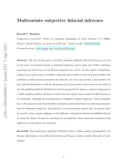 Multivariate subjective fiducial inference