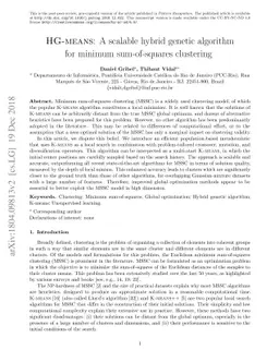HG-means: A scalable hybrid genetic algorithm for minimum sum-of-squares
  clustering