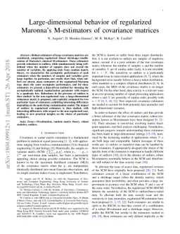 Large-dimensional behavior of regularized Maronna's M-estimators of
  covariance matrices