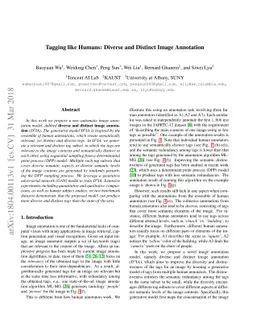 Tagging like Humans: Diverse and Distinct Image Annotation
