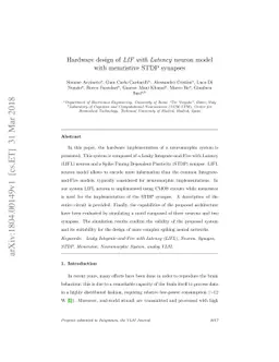 Hardware design of LIF with Latency neuron model with memristive STDP
  synapses