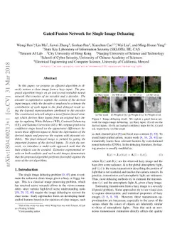 Gated Fusion Network for Single Image Dehazing