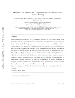 One-Two-One Networks for Compression Artifacts Reduction in Remote
  Sensing