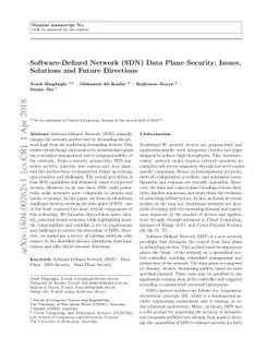 Software-Defined Network (SDN) Data Plane Security: Issues, Solutions
  and Future Directions