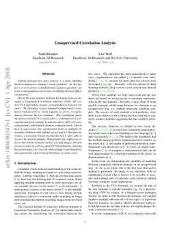 Unsupervised Correlation Analysis