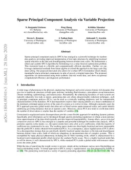 Sparse Principal Component Analysis via Variable Projection