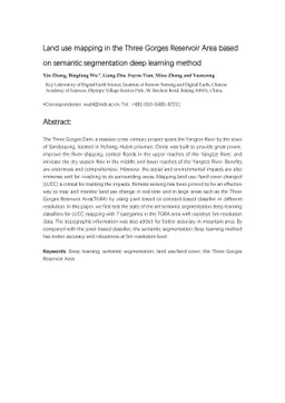 Land use mapping in the Three Gorges Reservoir Area based on semantic
  segmentation deep learning method