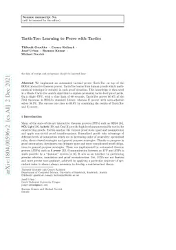 TacticToe: Learning to Prove with Tactics