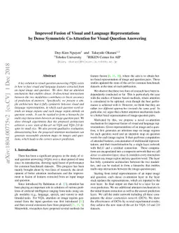 Improved Fusion of Visual and Language Representations by Dense
  Symmetric Co-Attention for Visual Question Answering