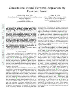 Convolutional Neural Networks Regularized by Correlated Noise