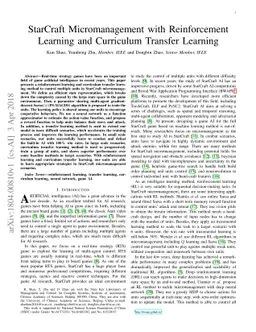 StarCraft Micromanagement with Reinforcement Learning and Curriculum
  Transfer Learning
