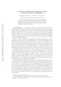 Adaptive distributed methods under communication constraints