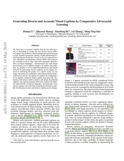 Generating Diverse and Accurate Visual Captions by Comparative
  Adversarial Learning