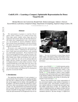 CodeSLAM - Learning a Compact, Optimisable Representation for Dense
  Visual SLAM