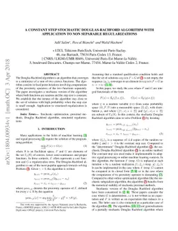 A Constant Step Stochastic Douglas-Rachford Algorithm with Application
  to Non Separable Regularizations
