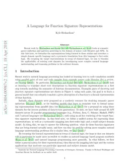 A Language for Function Signature Representations