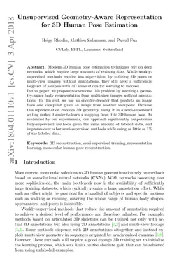 Unsupervised Geometry-Aware Representation for 3D Human Pose Estimation