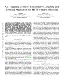 Co Hijacking Monitor: Collaborative Detecting and Locating Mechanism for
  HTTP Spectral Hijacking