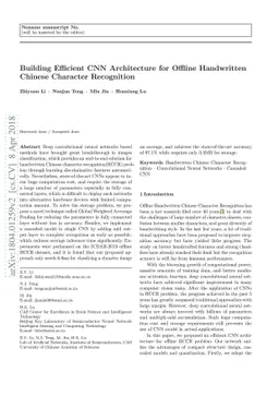 Building Efficient CNN Architecture for Offline Handwritten Chinese
  Character Recognition