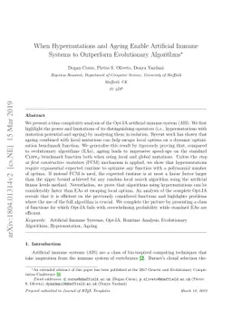 When Hypermutations and Ageing Enable Artificial Immune Systems to
  Outperform Evolutionary Algorithms
