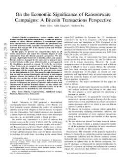 On the Economic Significance of Ransomware Campaigns: A Bitcoin
  Transactions Perspective