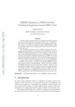 R2RML Mappings in OBDA Systems: Enabling Comparison among OBDA Tools