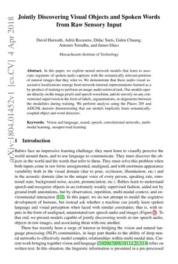 Jointly Discovering Visual Objects and Spoken Words from Raw Sensory
  Input