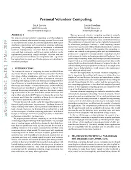 Personal Volunteer Computing