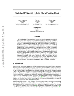 Training DNNs with Hybrid Block Floating Point