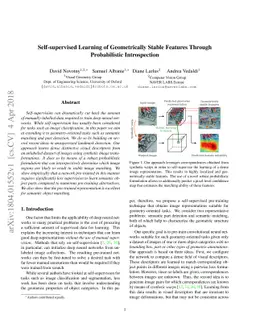Self-supervised Learning of Geometrically Stable Features Through
  Probabilistic Introspection