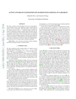 Active covariance estimation by random sub-sampling of variables