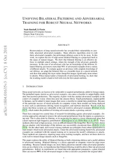 Unifying Bilateral Filtering and Adversarial Training for Robust Neural
  Networks