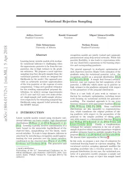 Variational Rejection Sampling