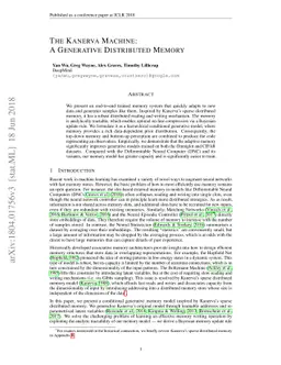 The Kanerva Machine: A Generative Distributed Memory