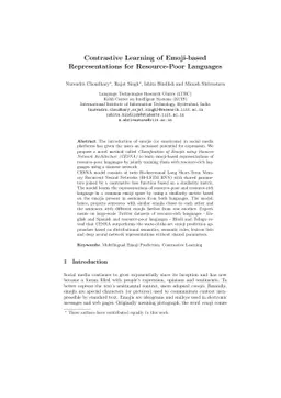 Contrastive Learning of Emoji-based Representations for Resource-Poor
  Languages