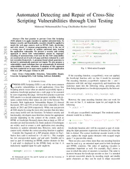 Automated Detecting and Repair of Cross-Site Scripting Vulnerabilities