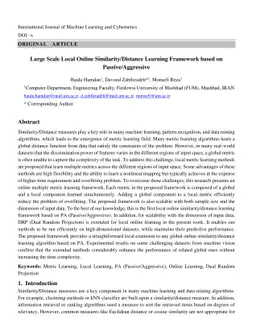 Large Scale Local Online Similarity/Distance Learning Framework based on
  Passive/Aggressive