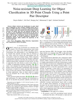 Noise-resistant Deep Learning for Object Classification in 3D Point
  Clouds Using a Point Pair Descriptor