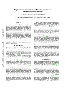 Expressive Speech Synthesis via Modeling Expressions with Variational
  Autoencoder
