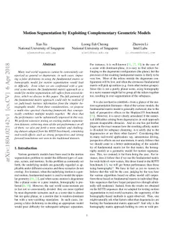 Motion Segmentation by Exploiting Complementary Geometric Models