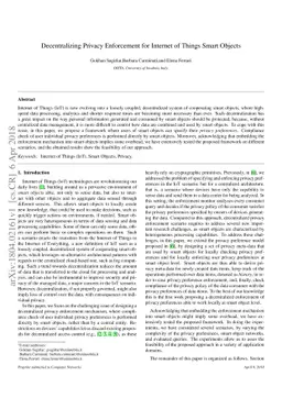Decentralizing Privacy Enforcement for Internet of Things Smart Objects