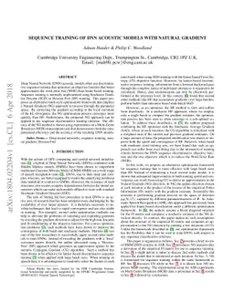 Sequence Training of DNN Acoustic Models With Natural Gradient