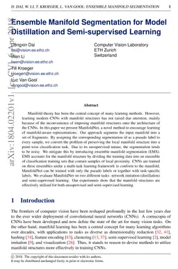 Ensemble Manifold Segmentation for Model Distillation and
  Semi-supervised Learning