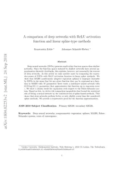 A comparison of deep networks with ReLU activation function and linear
  spline-type methods