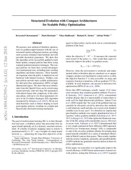 Structured Evolution with Compact Architectures for Scalable Policy
  Optimization