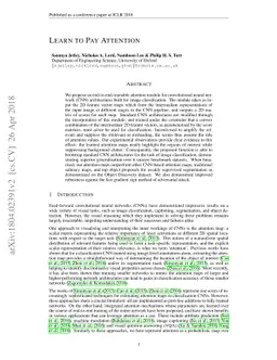 Learn To Pay Attention