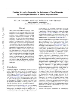 Fortified Networks: Improving the Robustness of Deep Networks by
  Modeling the Manifold of Hidden Representations