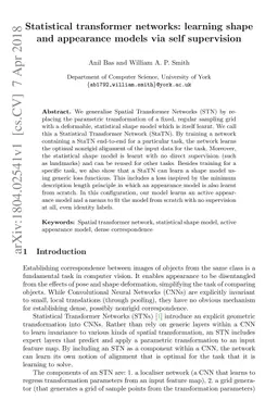Statistical transformer networks: learning shape and appearance models
  via self supervision
