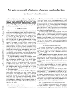 Not quite unreasonable effectiveness of machine learning algorithms